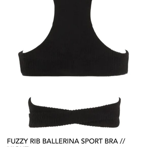 NWT Laina Rauma szL Fuzzy Knit Rib Ballerina Sport Bra Black LainaRauma Dance - Picture 2 of 9
